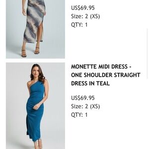 Monet One Shoulder Midi Dress in Teal